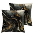 thumbnail image 2 of Acheng Black Throw Pillow Covers,Decorative Black and Gold Pillows Covers,Black Accent Pillows Covers,Couch Cushion Covers Home Decor Living Room Pillowcase Set of 2 White, 2 of 6