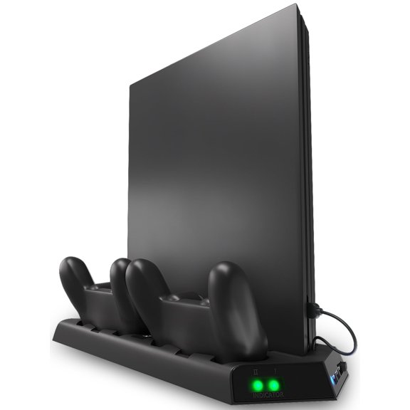 Rebelduck PS4 Stand with Cooling Fan for PS4/PS4 Slim/PS4 Pro, OIVO Playstation 4 Cooling Station with PS4 Controller Charger and 12 Game Slots
