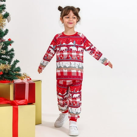 

Popvcly Family Christmas Pajamas Matching Sets Xmas Matching Pjs for Adults Kids Holiday Home Xmas Family Sleepwear Set