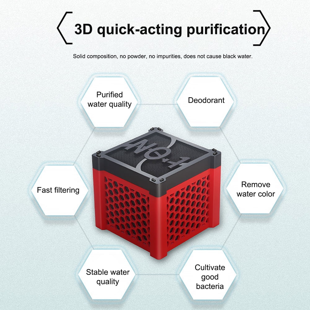 Reusable Pet Aquarium Filter Water Purify Square Pond Activate Carbon