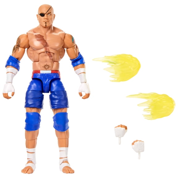 WWE X Street Fighter Batista Action Figure & Accessories, 6-inch Collectible Sagat Mashup Set