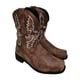 thumbnail image 5 of Oucaili - Botas vaqueras para mujer, estilo retro, bordadas, a media pantorrilla, punta cuadrada, botas vaqueras, 5 of 6