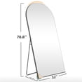 thumbnail image 2 of Modern Large Arched Mirror Full Length Floor Mirror with Stand 70.8"x32" - Black, 2 of 5