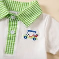 thumbnail image 5 of CAICJ98 Toddler Baby Boy Golf Outfit Golf Cart Hole Short Sleeve Collar Shirt Shorts Set Summer Vocation Clothes (Light Green,12-18 Months), 5 of 7