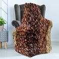 thumbnail image 4 of Coffee Soft Flannel Fleece Blanket, Selection of Fresh Roasted and Unroasted Coffee Beans in a Diagonal Stripe Pattern, Cozy Plush for Indoor and Outdoor Use, 50" x 70", Brown Cream, by Ambesonne, 4 of 5