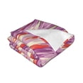 thumbnail image 3 of YFYANG Lightweight Warm Flannel Blanket, Pink and Purple Abstract Texture Throw Blanket for Bed, Sofa, Travel, Camping, 60"x50", 3 of 7
