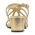 thumbnail image 4 of Lady Couture Devine Rhinestone Block Heel Dressy Sandal, Gold, 10, 4 of 5