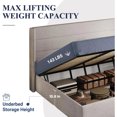 thumbnail image 3 of Extra large lifting storage bed, modern wing back headboard, no need for spring box, hydraulic storage space, light beige color My Lux Decor Round, 3 of 6