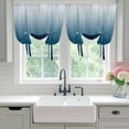 thumbnail image 4 of Navy Blue Ombre Balloon Curtains for Windows, Bedroom Curtains 54 Inch Length, Contemporary Gradient Abstract Art Tie Up Curtains Panels Thermal Insulated Bathroom Curtains Window 42"x54", 4 of 8