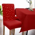 thumbnail image 6 of Chair Covers for Dining Room Set of 8,Merry Christmas Winter Snowflake Red Stretch Seat Protector Removable Washable Chairs Slipcovers for Kitchen Banquet Wedding Hotel,Golden Snowflakes Seamless, 6 of 6