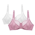 thumbnail image 1 of LLYwey Bras Front Closure On Clearance 2PC Women's Solid Color Lace Underwire Oversized Push up Underwear Daily Bra Big & Tall Size Nylon Back-Smoothing Bra Style LW-11 Pinks 85D, 1 of 2