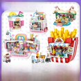 thumbnail image 1 of Bloques de construcción de partículas pequeñas Serie de autos gourmet Tienda de helados y papas fritas Bloques de construcción ensamblados Juguetes para niños, 1 of 4