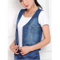 thumbnail image 2 of Gilet en Jean Extensible à Col en V pour Femmes, 2 of 5