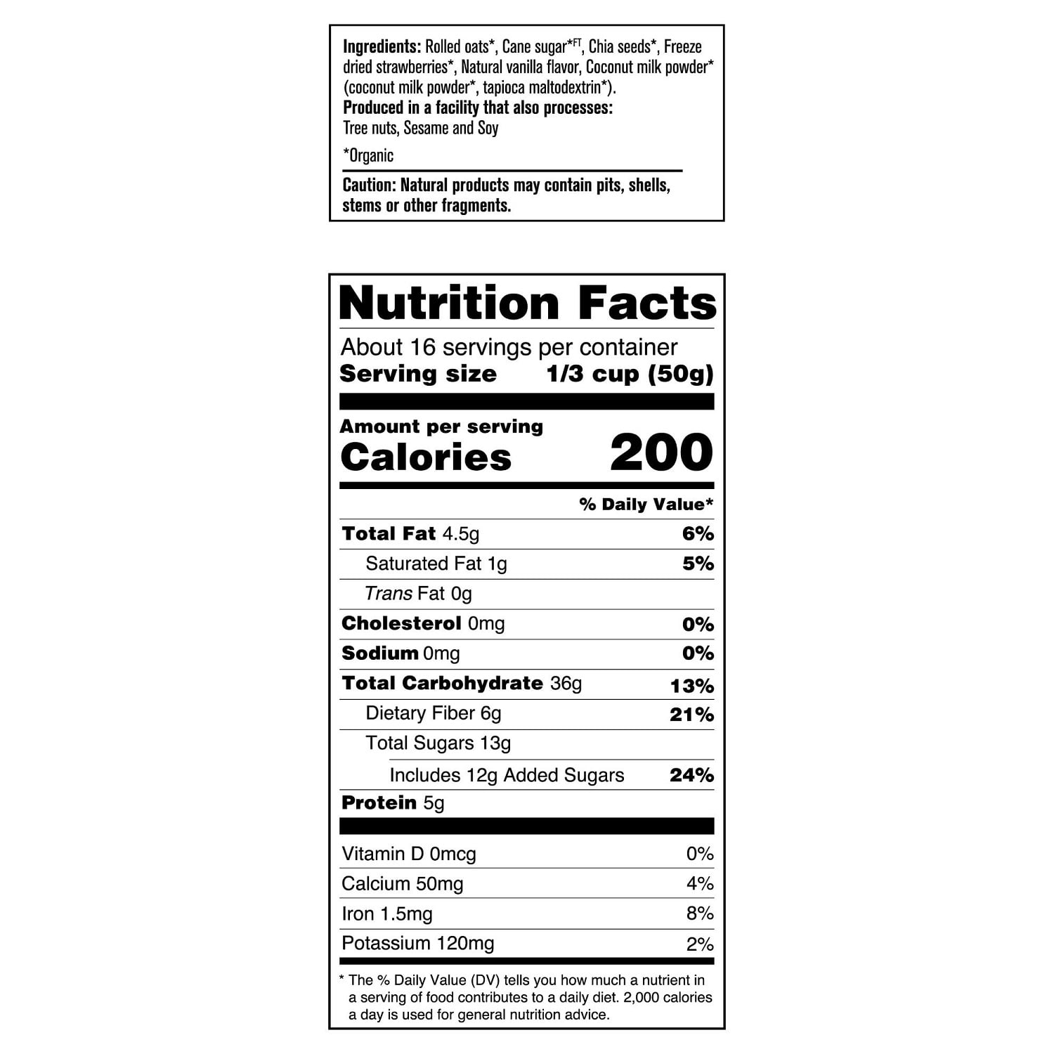 Prana Organic Overnight Oat & Chia, Strawberry Shortcake, 28 Ounce