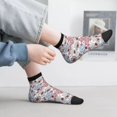 thumbnail image 2 of Fuzoiu Abstract Floral Print Adult Socks, Crew Moisture-wicking Socks, Unisex Cushion Crew Socks,Casual Sports Ankle Socks, 2 of 7