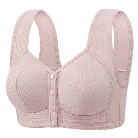 Ousvtion Daisy Bras for Older Women Full Coverage Front Closure Bralettes Push Up Bra No Underwire Brassiere Hide Back Fat Bralette Clearance Deals  Gray 44