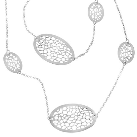 Oval Cut-Out Station Necklace in Sterling Silver