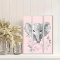 thumbnail image 2 of Cute Elephant with Pink Flowers Canvas Wall Art，Suitable for Nursery，Bedroom，Living Room，Bathroom，Kids Room Decoration., 2 of 8