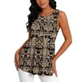 thumbnail image 6 of Fewfanhot Tops for Women Trendy Summer Tank Tops 2026 Pleated Crew Neck Floral Loose Fit Casual Sleeveless Flowy Boho Tunic Shirts, 6 of 6