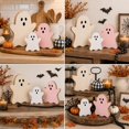 thumbnail image 6 of Halloween Decorations Indoor 3 Pcs Farmhouse Wooden Ghost Decor For Tiered Tray Coffee Table Cabinet Cute Halloween Decor Halloween Kitchen Decor For Home Office Holiday Arrangement,A, 6 of 6