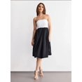 thumbnail image 2 of Color Block Pleated Strapless Balloon Skirt Maxi Dress, 2 of 5