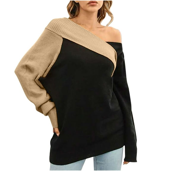 Lindreshi Sweaters for Women Trendy Clearance Women Casual Comfortable Fashion Pullover Long Sleeve V-Neck Sweater