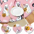 thumbnail image 4 of Cute Halloween Ghost Pattern Round Fitted Tablecloth with Elastic Edge,Dining Table Cover Waterproof,Outdoor Round Tablecloth for Camping,Dining,Indoor and Outdoor, 4 of 7