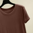 thumbnail image 5 of Ohufall Women's Classic Crew Neck Pajama Tops Fashion Plain Short Sleeve Sleep Undershirt Summer Soft Comfortable Loungewear T-Shirts for Women, 5 of 8
