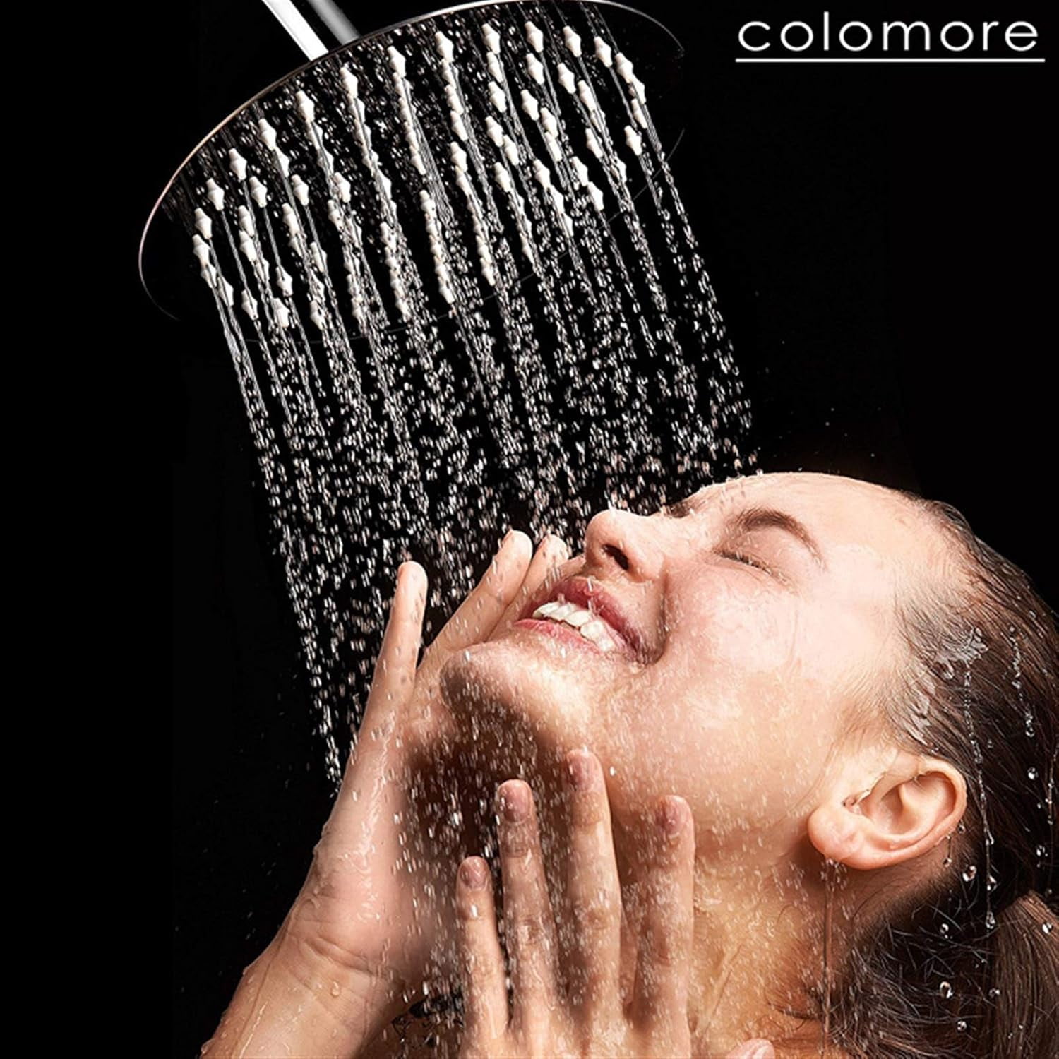 Round Easy Cleaning Rain Shower Head Fixed Showerheads, Stainless Steel Ultra Thin Powerful High Pressure Top Spray Bathroom Rainfall Showerhead(Brushed Nickel) for Bathroom