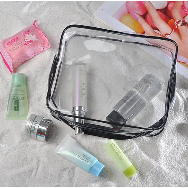 Bolsa de cosméticos transparente de PVC, bolsa de lavado impermeable, bolsa de almacenamiento de viaje portátil, bolsa de lavado