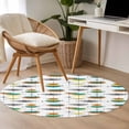 thumbnail image 4 of Orange Turquoise Round Area Rug 3.3 FT, Non Slip Small Entryway Kitchen Mat, Boho Yellow Grey Color Block Bohemian Washable Soft Circular Rug Non-Shedding Door Mat for Bathroom Playroom Kids Room, 4 of 9