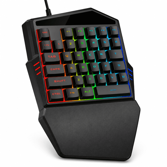 SANOXY One-Hand Gaming Keyboard LED Backlit 35-Key Wired Black