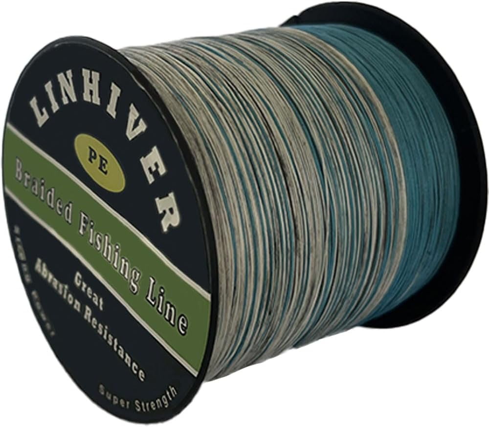 LinHiver Braided Fishing Line, Strong Power, Great Abrasion Resistance, Thin Diameter, No Stretch, Low Memory and High Sensitivity(328Yds,30LB, 4 Strands, Camo)