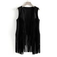 thumbnail image 5 of Women's Tassel Sleeveless Vest 70s Hippie Faux Suede Fringe Jacket Cardigan Autumn Vintage Ethnic Cardigans, 5 of 6