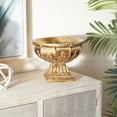 thumbnail image 2 of DecMode 11" Round Ornate Gold Polystone Decorative Bowl, 2 of 8
