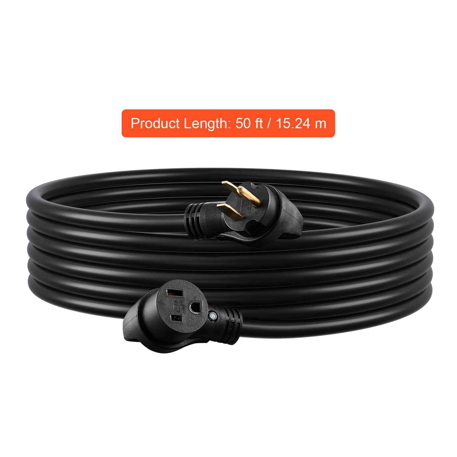 KFFKFF 50-Amp Energy Extension Line, 50 Feet, 250 Volts 12500 Watts Durable Power Cable, NEMA 6-50R NEMA 6-50P SWT 6AWG Versatile Welder Extension Cord, Comes with Storage Bag
