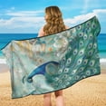 thumbnail image 3 of KUIFORTI Multi-Purpose Car Seat Covers & Absorbent Beach Towel with Storage Bag- Front Seat Protectors for Trucks, SUVs, Sedans (Yoga, Gym, Running Accessories), Peacock Green, 3 of 8