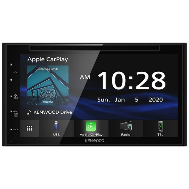 KENWOOD DDX5707S Estéreo para automóvil con DVD de doble DIN con Apple Carplay y Android Auto, pantalla táctil de 6.8 pulgadas, Bluetooth, entrada para cámara de respaldo, salida de subwoofer