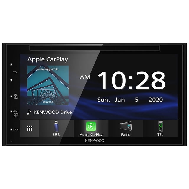 KENWOOD DDX5707S Estéreo para automóvil con DVD de doble DIN con Apple Carplay y Android Auto, pantalla táctil de 6.8 pulgadas, Bluetooth, entrada para cámara de respaldo, salida de subwoofer