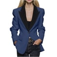 thumbnail image 1 of RXMEKW Slim Lapel Blazer for Women Long Sleeve Button Front Office Jacket for Work Solid Color, 1 of 7
