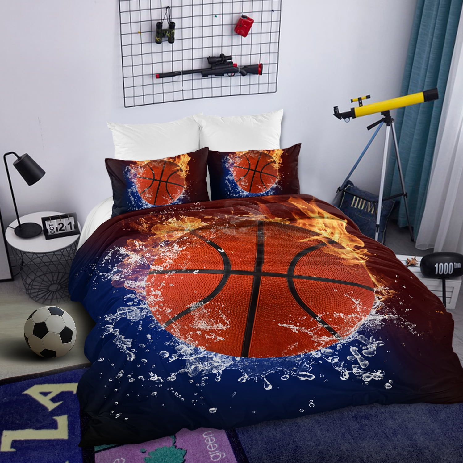 Basketball Comforter Sets  4-Pieces Sports Bedding 