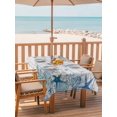 thumbnail image 2 of Outdoor Tablecloth with Umbrella Hole for Patio/Picnic/Party/Camping, Teal Blue Coastal Waterproof Table Cloth Rectangle Table Cover Washable, Starfish Beach Nautical Coral Vintage (60"x 84"), 2 of 9