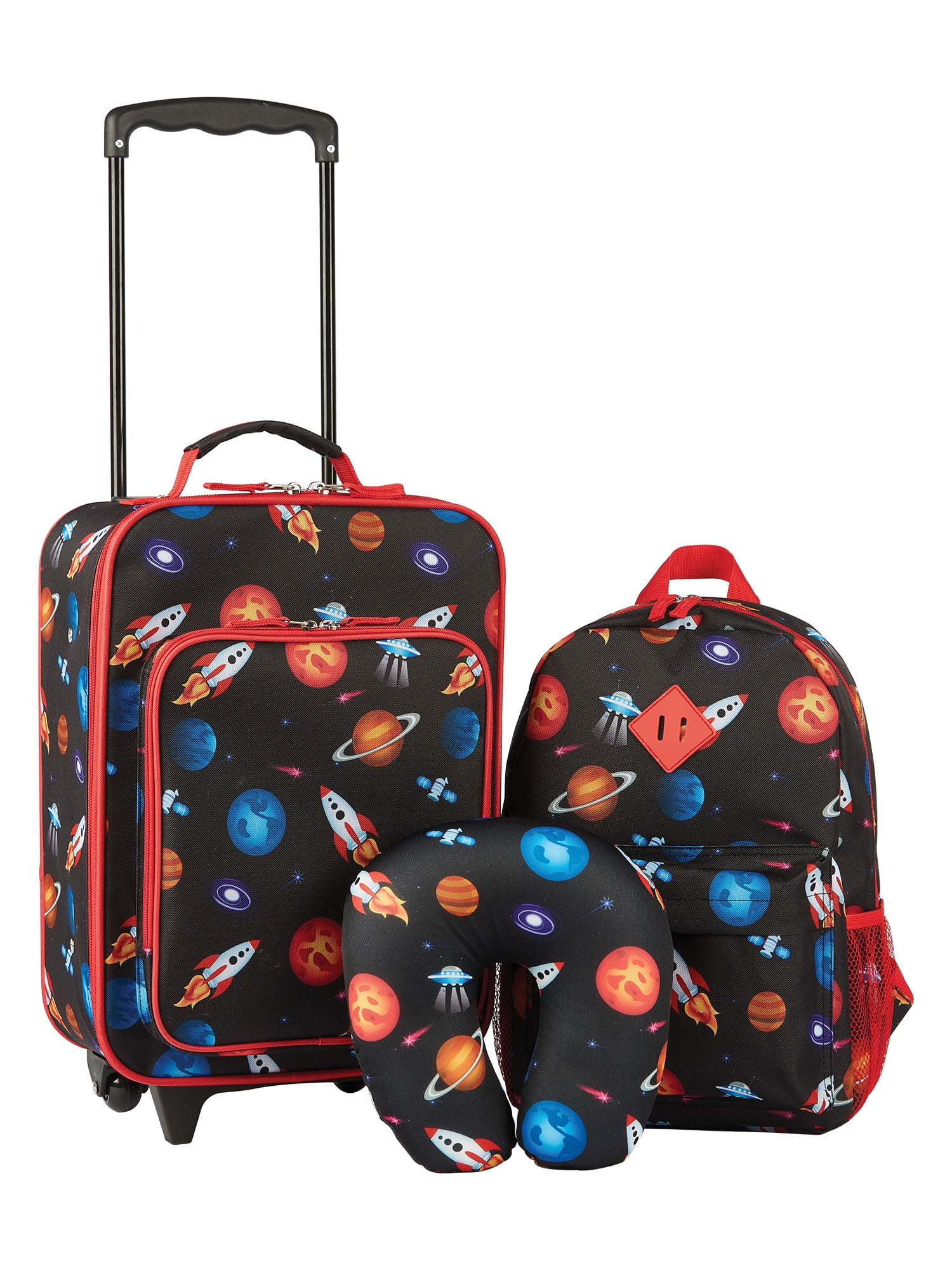 Folding 2 Wheeled Lightweight Shopping Trolley Luggage Bag Navy/Red Tulip