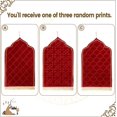 thumbnail image 2 of Muslim Prayer Rug Gold Rimmed Soft Thick Flannel Prayer Carpet Mat 25.5x45 Inch One of Three Random Patterns, Burgundy, 2 of 7