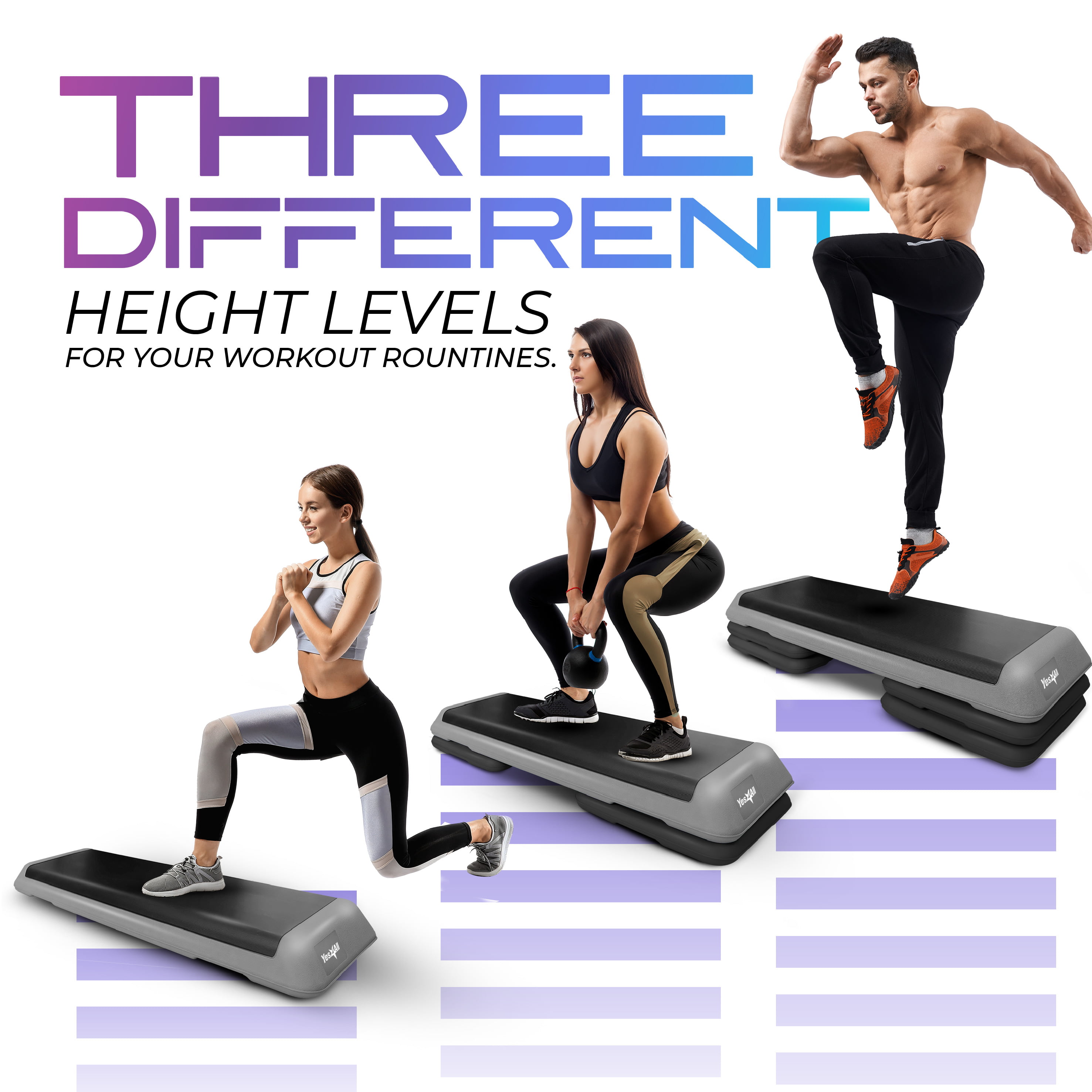 Aerobic Fitness Stepper Cardio Step Board Home Gym Exercise Training Yoga