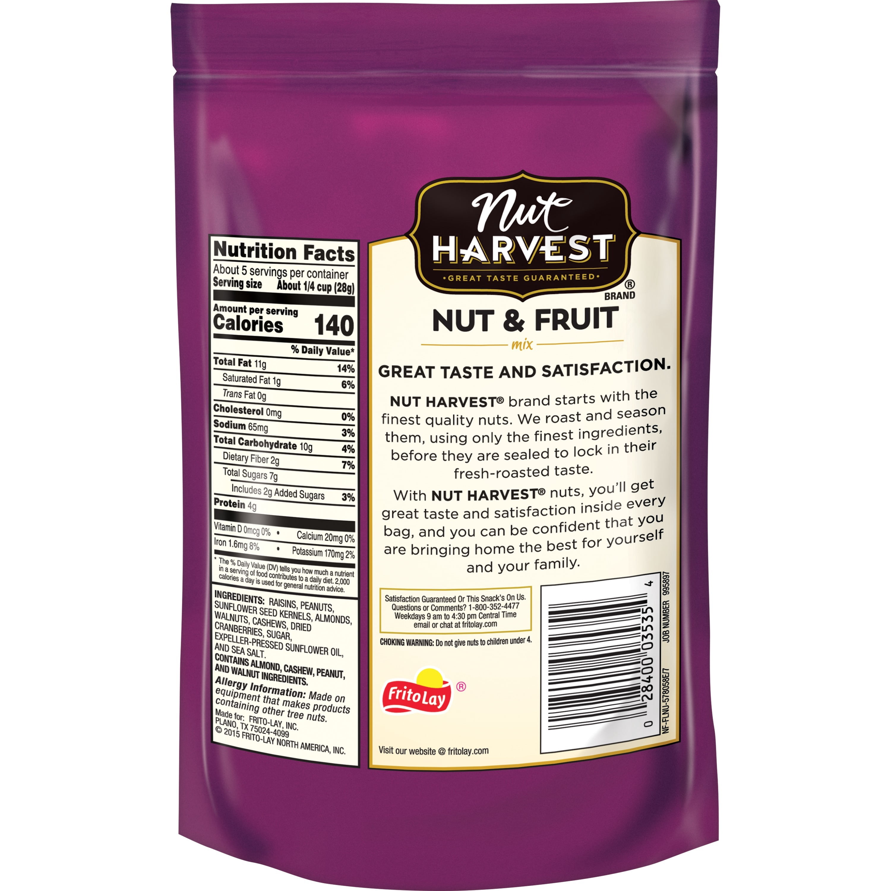 Nut Harvest Nut & Fruit Trail Mix Snacks, 4.75 Ounce Bag