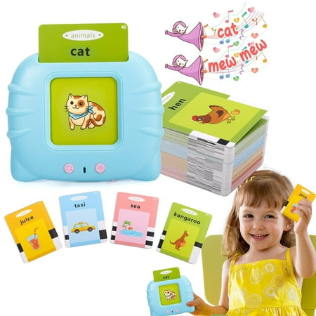 CEDQ Educational Toys for 2 3 4 Years Old 112 Talking Baby Flash Cards, Learning Resource Electronic Interactive Toys for 2-4 Year Old Boys Girls Toddlers Kids Birthday Gifts Ages 2 3 4 5