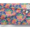 thumbnail image 2 of Soimoi Blue Viscose Chiffon Fabric Plumeria & Floral Print Sewing Fabric 1 Yard 42 Inch Wide, 2 of 3