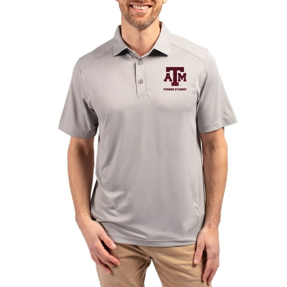 Men's-Cutter & Buck  Gray Texas A&M Aggies Forge Eco Stretch Recycled Polo