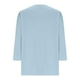 thumbnail image 4 of FRSASU Womens Summer/Fall 3/4 Length Sleeve Tunic Tops Solid Casual V Neck Shirts Basic Tees Business Work Blouses Blue, 4 of 5
